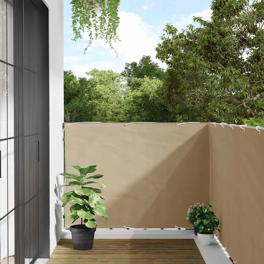 Balkon-Sichtschutz Beige 120x400 cm Oxford-Gewebe