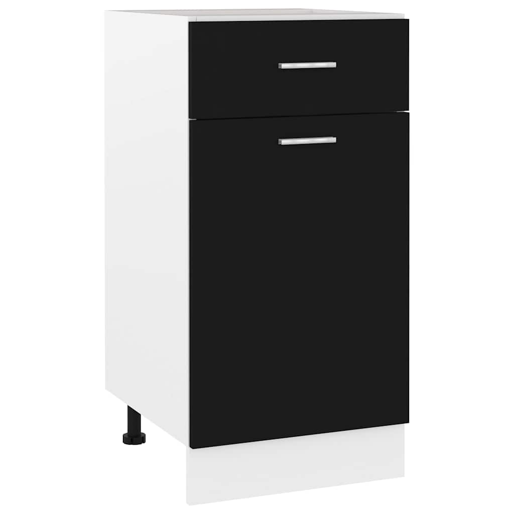 Schubunterschrank Lyon Schwarz 40x46x81,5 cm Holzwerkstoff