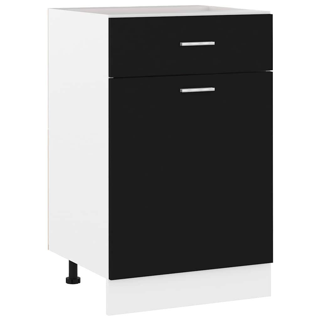 Schubunterschrank Lyon Schwarz 50x46x81,5 cm Holzwerkstoff