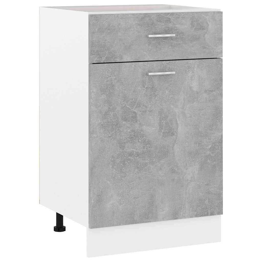 Schubunterschrank Lyon Betongrau 50x46x81,5 cm Holzwerkstoff
