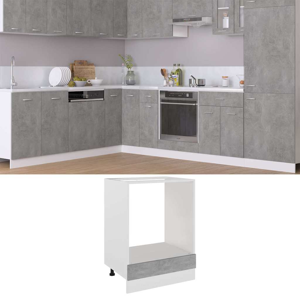 Herdumbauschrank Lyon Betongrau 60x46x81,5 cm Holzwerkstoff