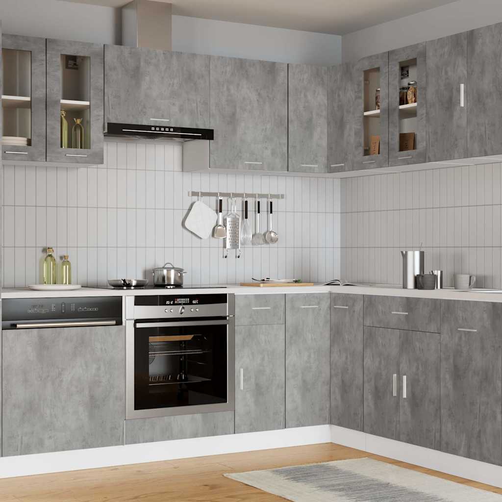 Hängeglasschrank Lyon Betongrau 60x31x60 cm Holzwerkstoff