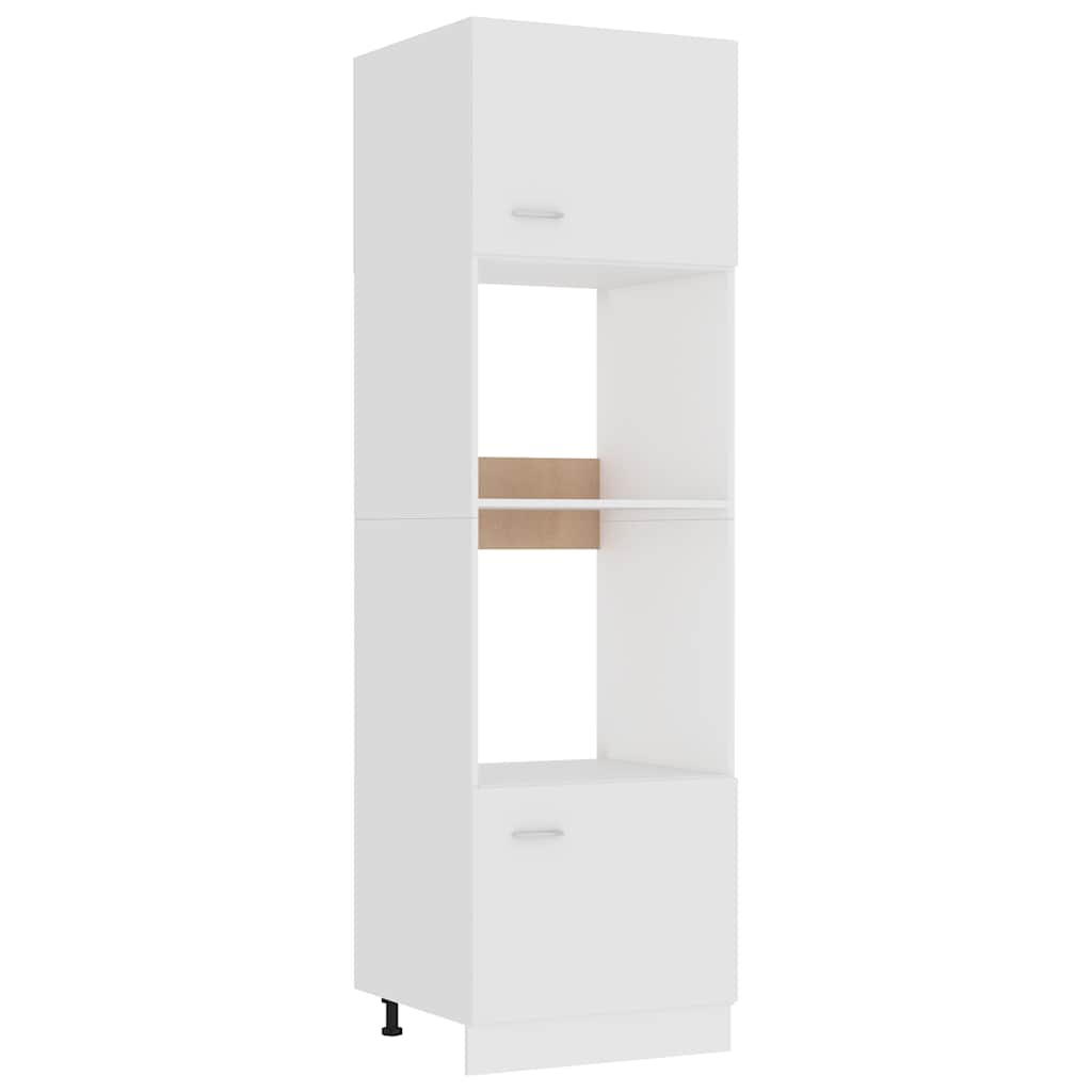 Mikrowellenumbauschrank Lyon Weiß 60x57x207 cm Holzwerkstoff