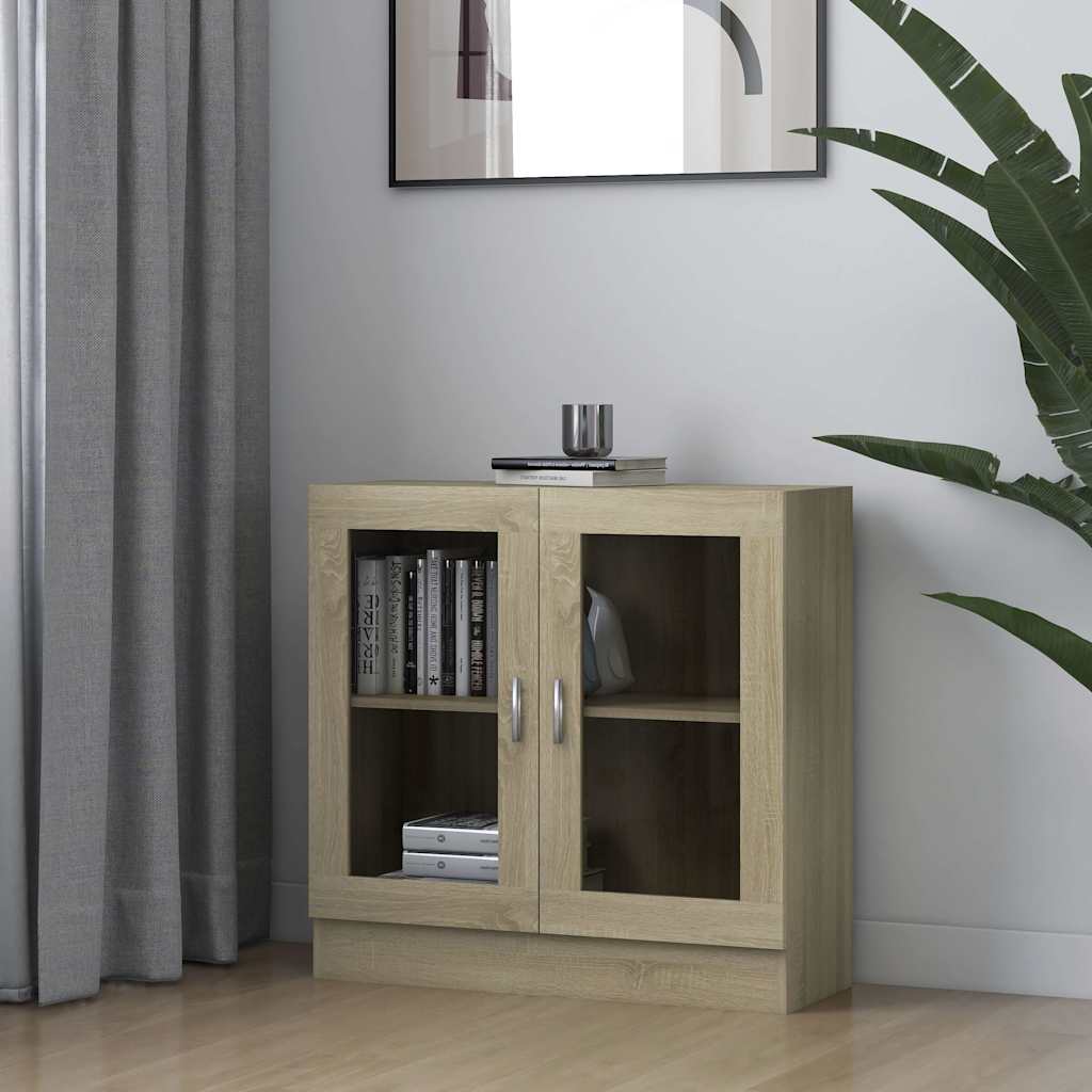 Vitrinenschrank Sonoma-Eiche 82,5x30,5x80 cm Holzwerkstoff