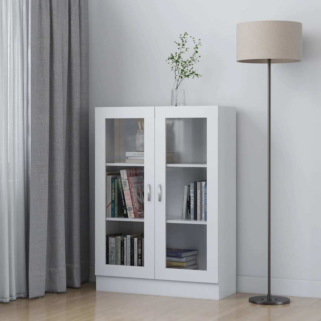 Vitrinenschrank Weiß 82,5x30,5x115 cm Holzwerkstoff