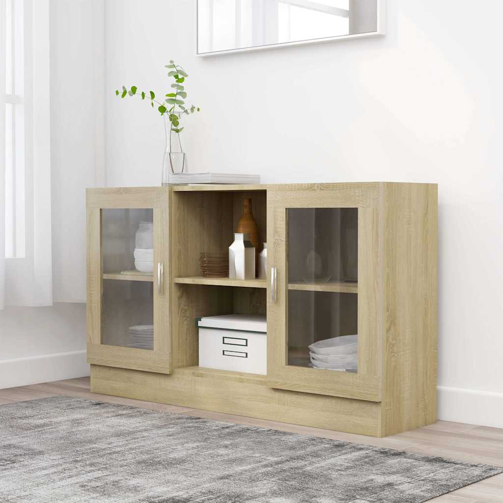 Vitrinenschrank Sonoma-Eiche 120x30,5x70 cm Holzwerkstoff
