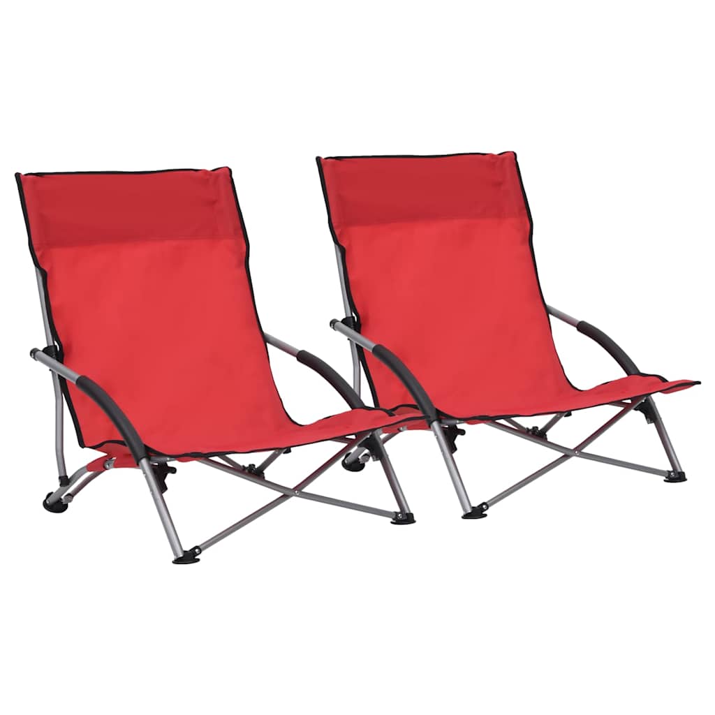 Klappstühle, 2 Stück, roter Stoff