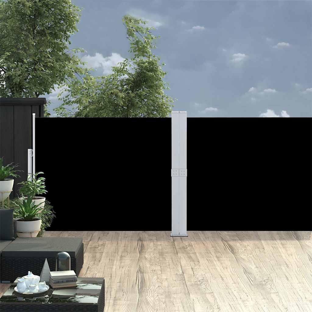 Ausziehbare Seitenmarkise 140x1200 cm Schwarz