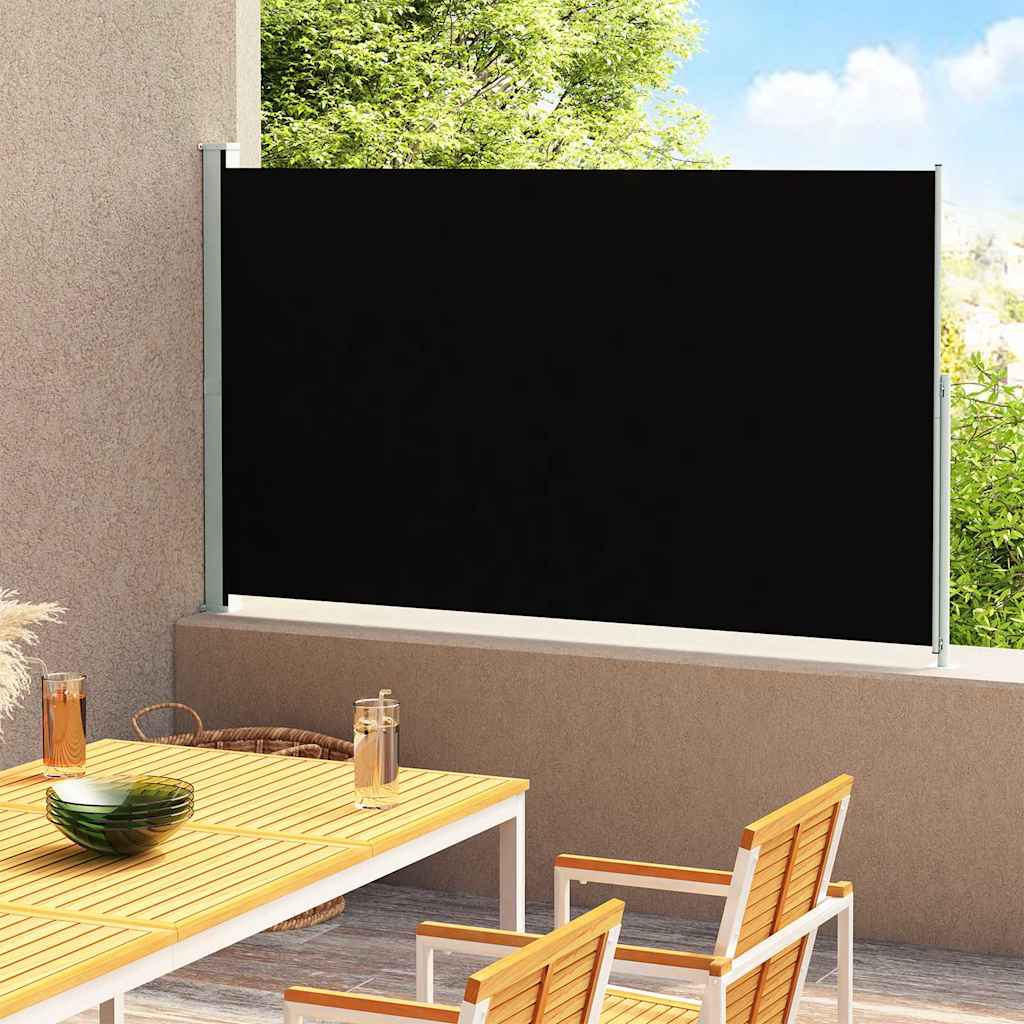 Seitenmarkise Ausziehbar 180x314 cm Schwarz
