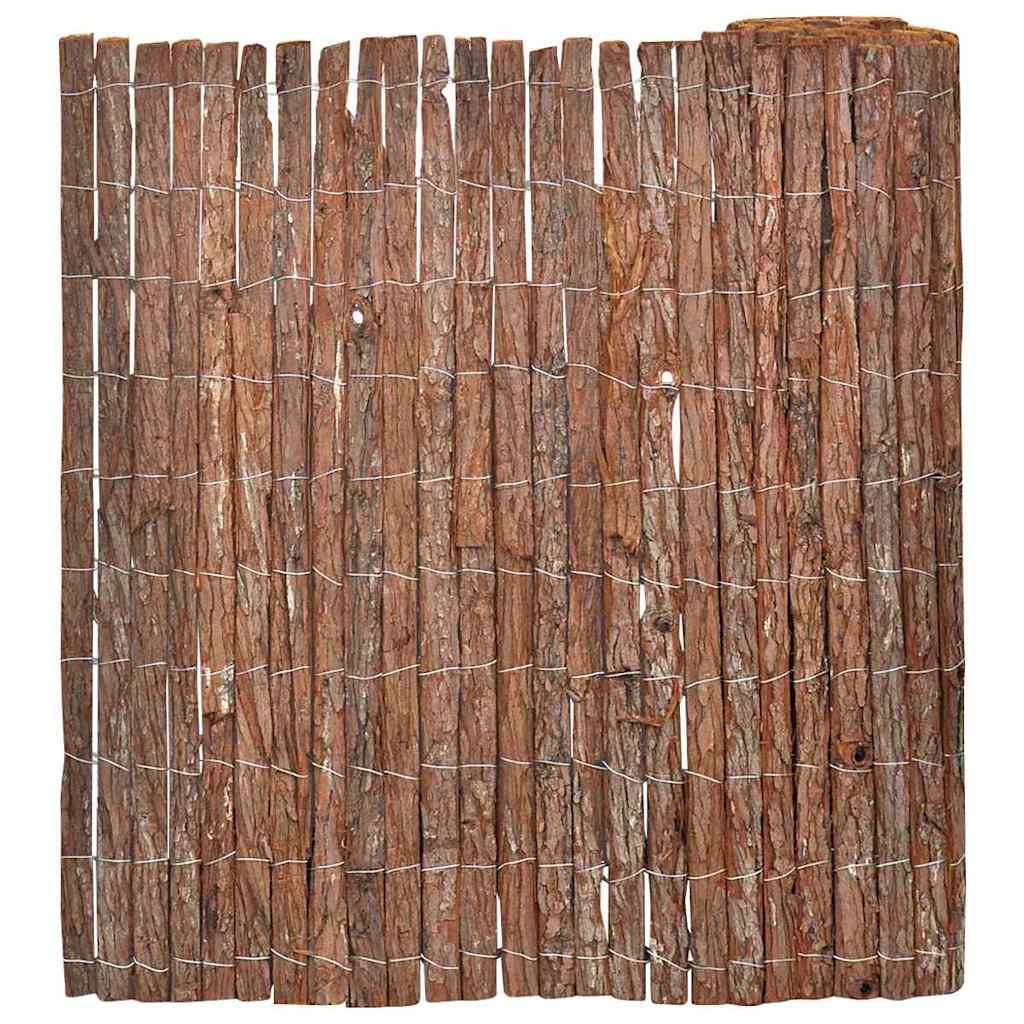 Rindenzaun 100 x 600 cm Rinde Braun