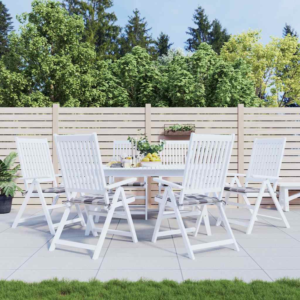Gartenstuhl-Kissen 6 Stk. Grau Karomuster 50x50x3 cm