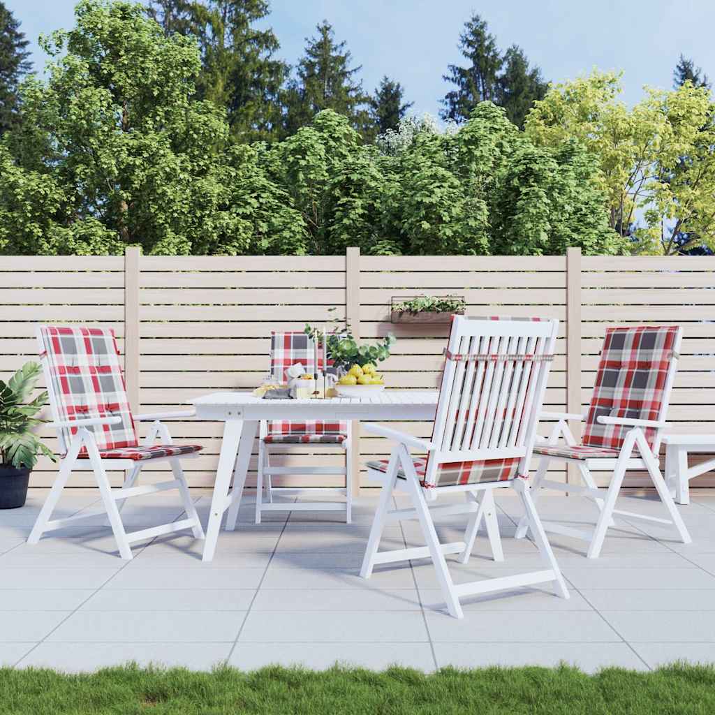 Gartenstuhlauflagen für Hochlehner 4 Stk. 120x50x3 cm Stoff