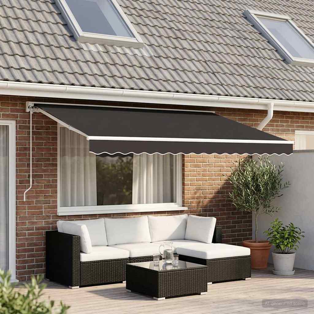Ersatzstoff für Markise Anthrazit 450x350 cm Polyester