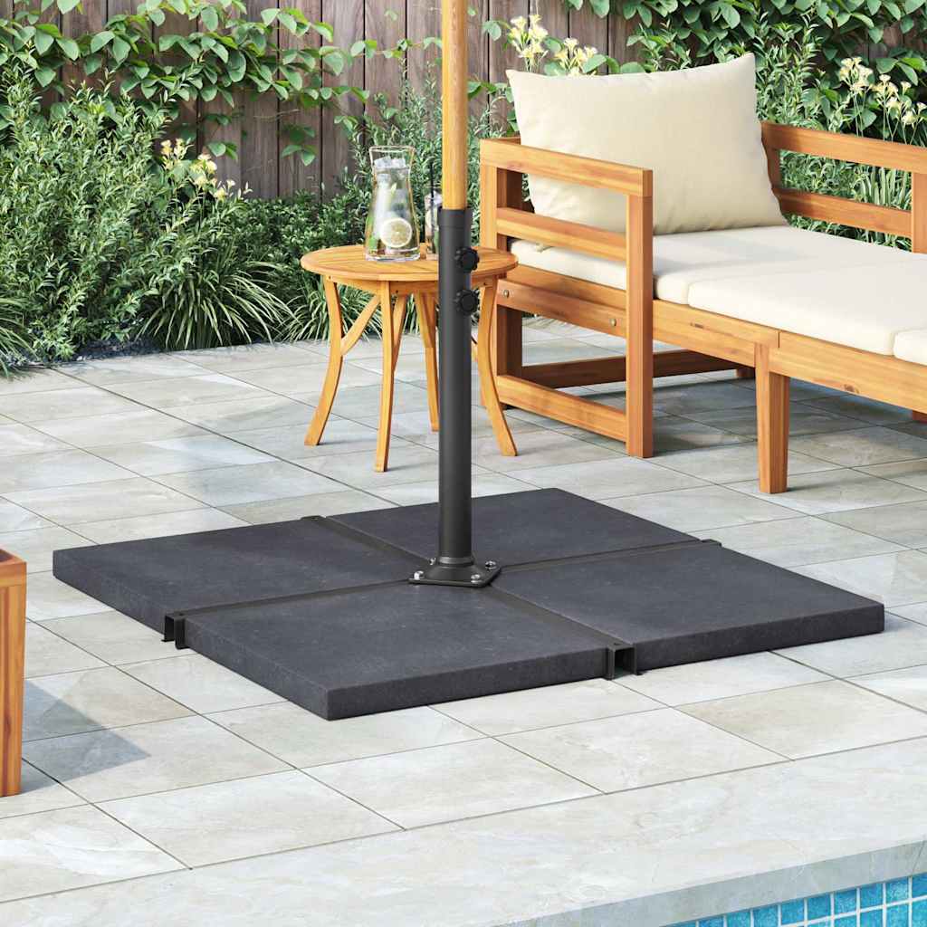 Sonnenschirm-Gewichtsplatte Schwarz Granit Quadratisch 25 kg