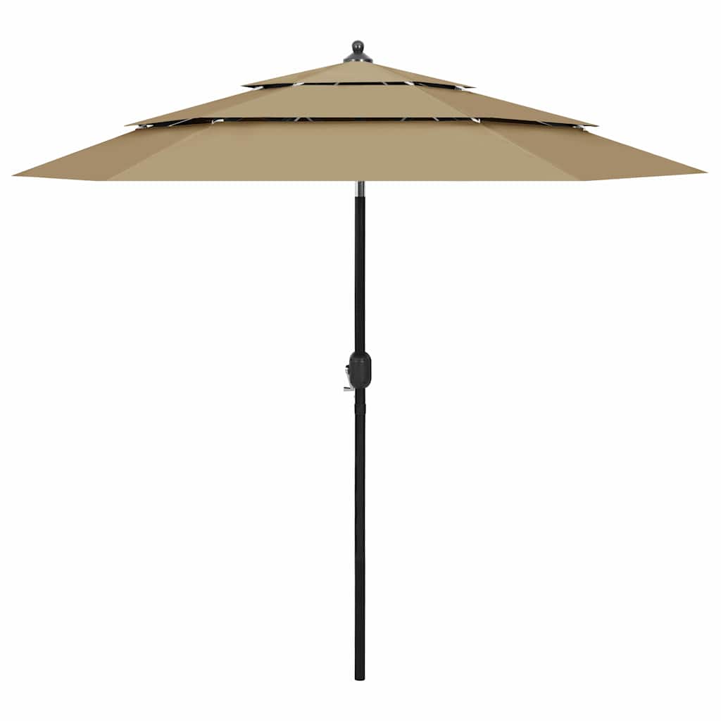 Sonnenschirm mit Aluminium-Mast 3-lagig Taupe 2,5 m
