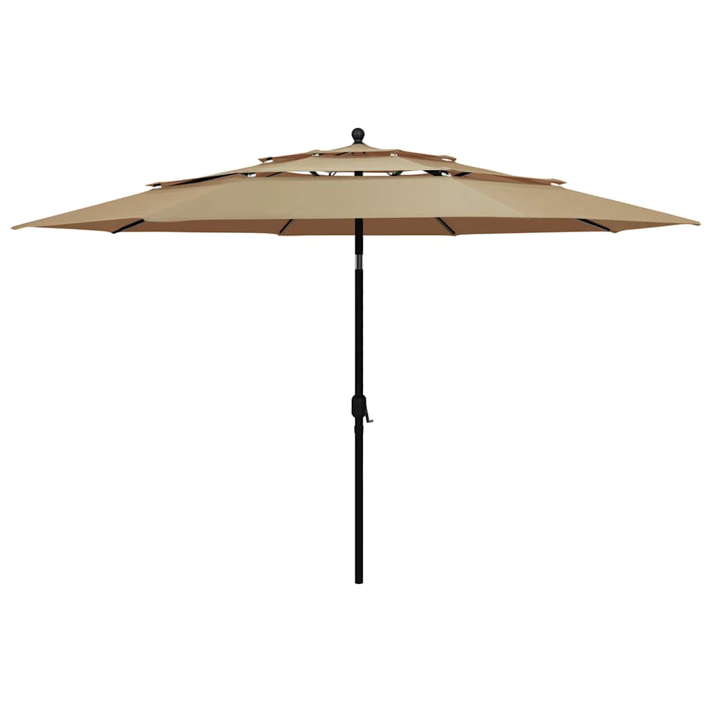 Sonnenschirm mit Aluminium-Mast 3-lagig Taupe 3,5 m