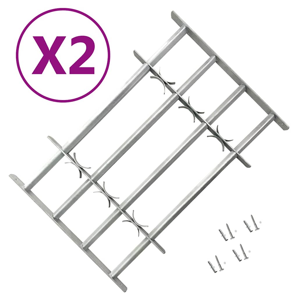 Fenstergitter Verstellbar für Fenster 2 Stk. 1000-1500 mm