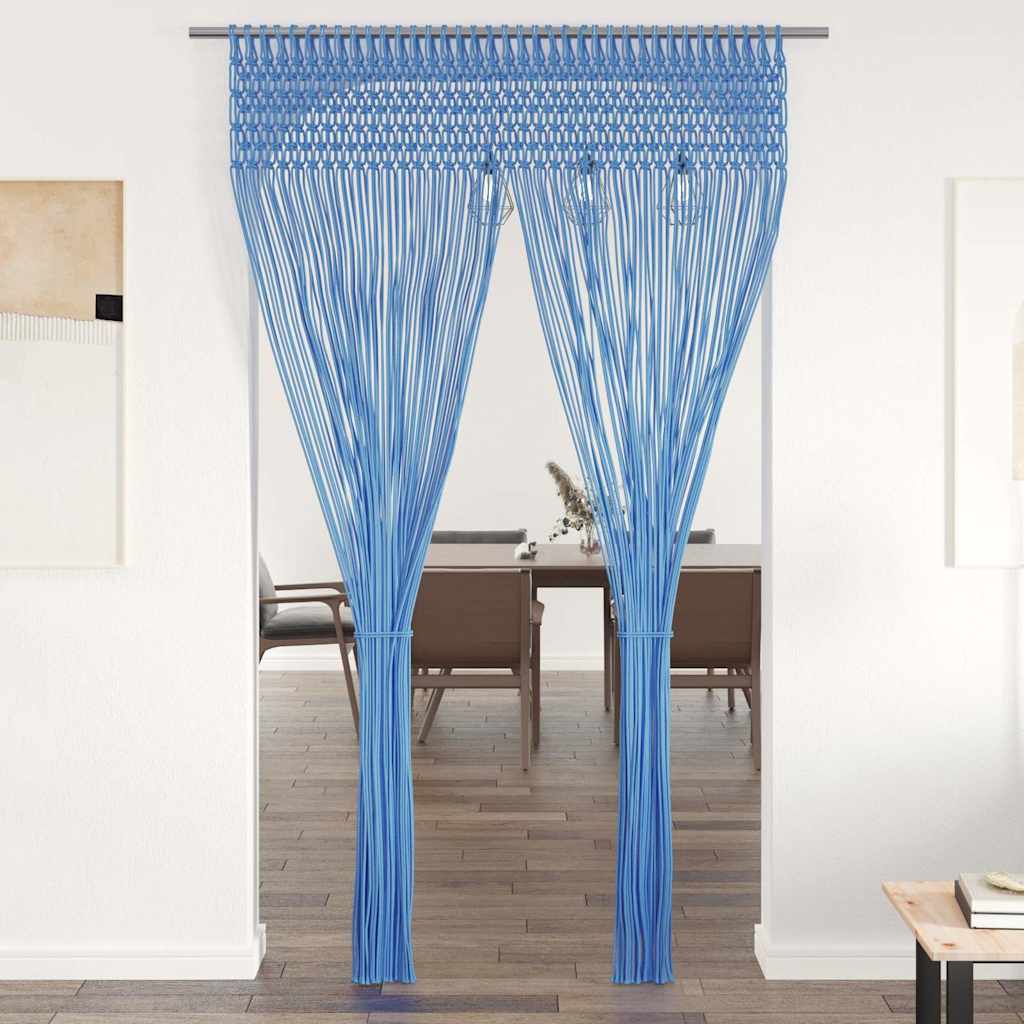 Makramee Vorhang Blau 140x240 cm Baumwolle
