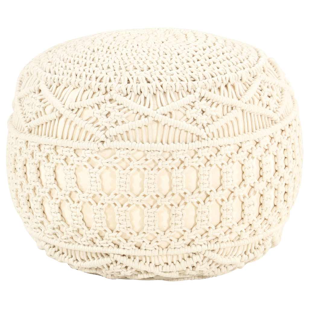 Makramee Sitzpuff Handgefertigt 45x30 cm Baumwolle
