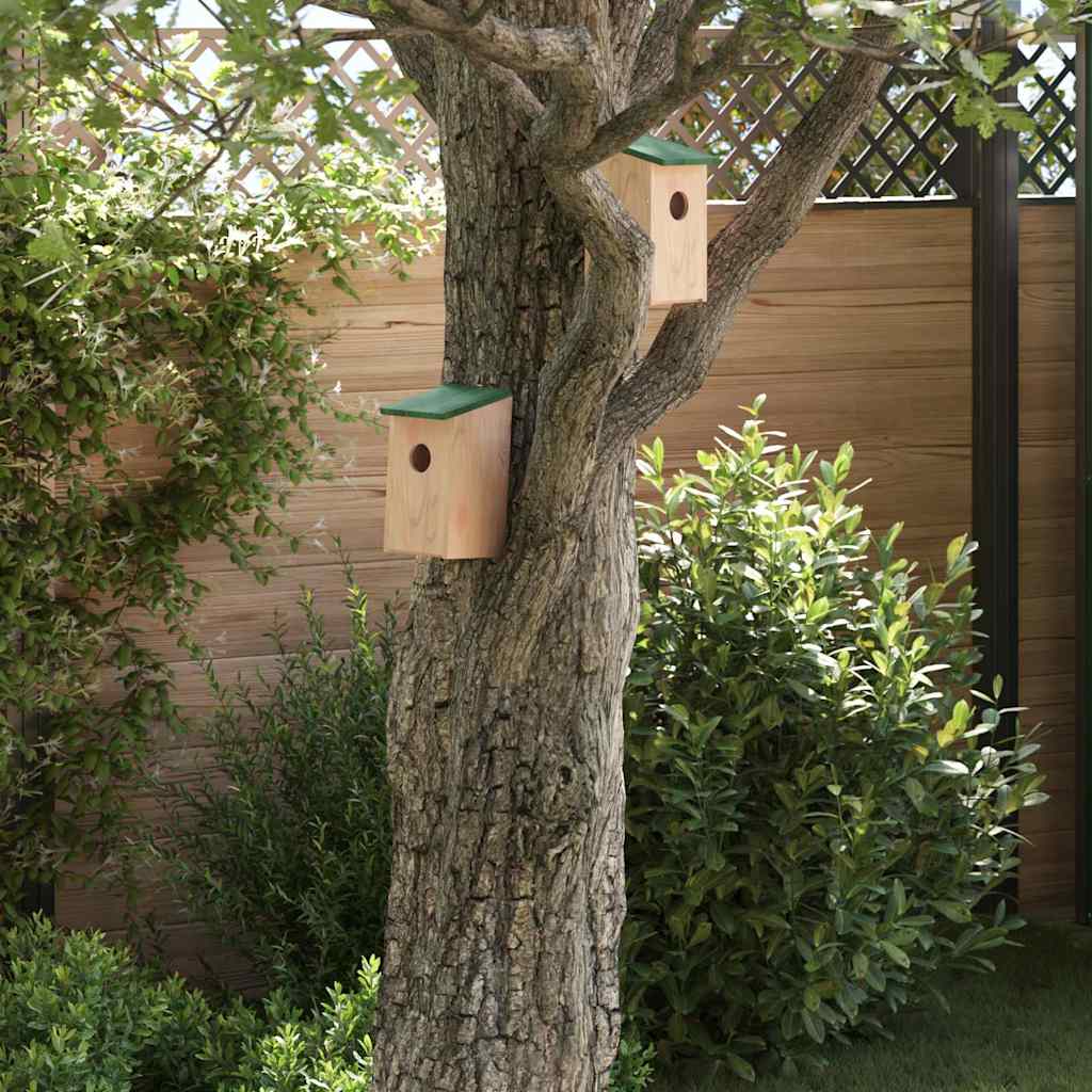 Vogelhäuser 10 Stk. Tanne Massivholz 12x12x22 cm