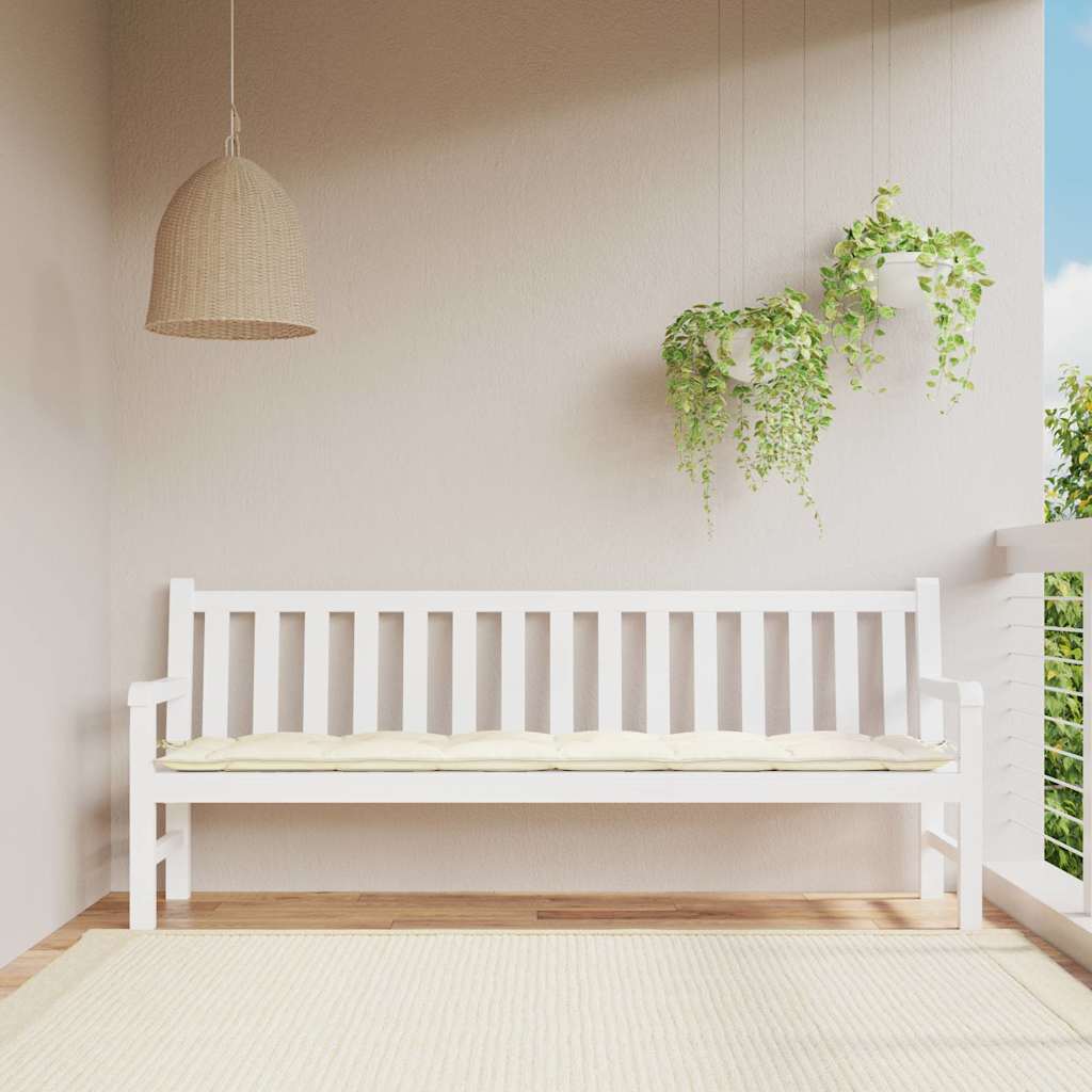 Gartenbank-Auflage Cremeweiß 200x50x7 cm Oxford-Gewebe