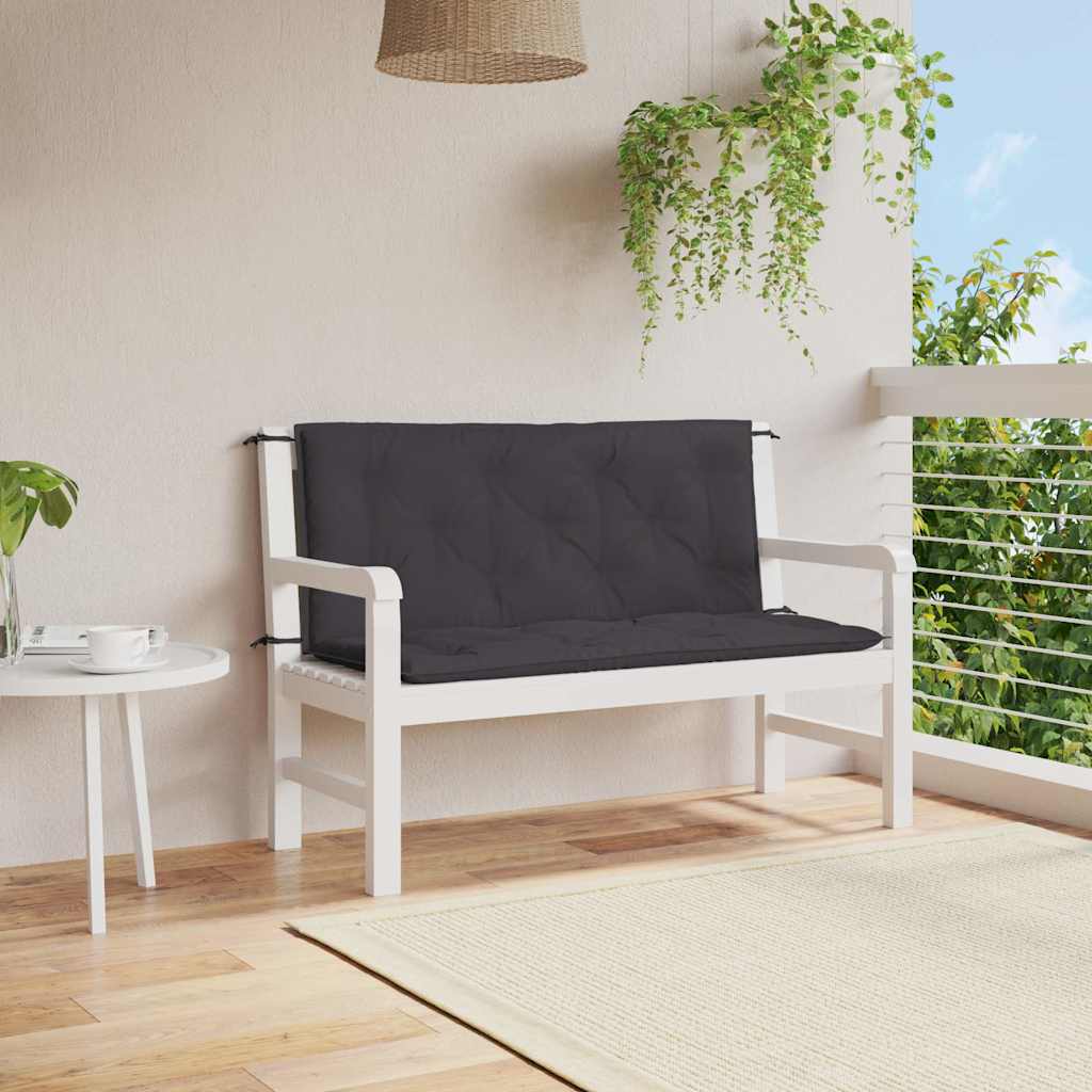 Gartenbank-Auflage Schwarz 120x(50+50)x7 cm Oxford-Gewebe