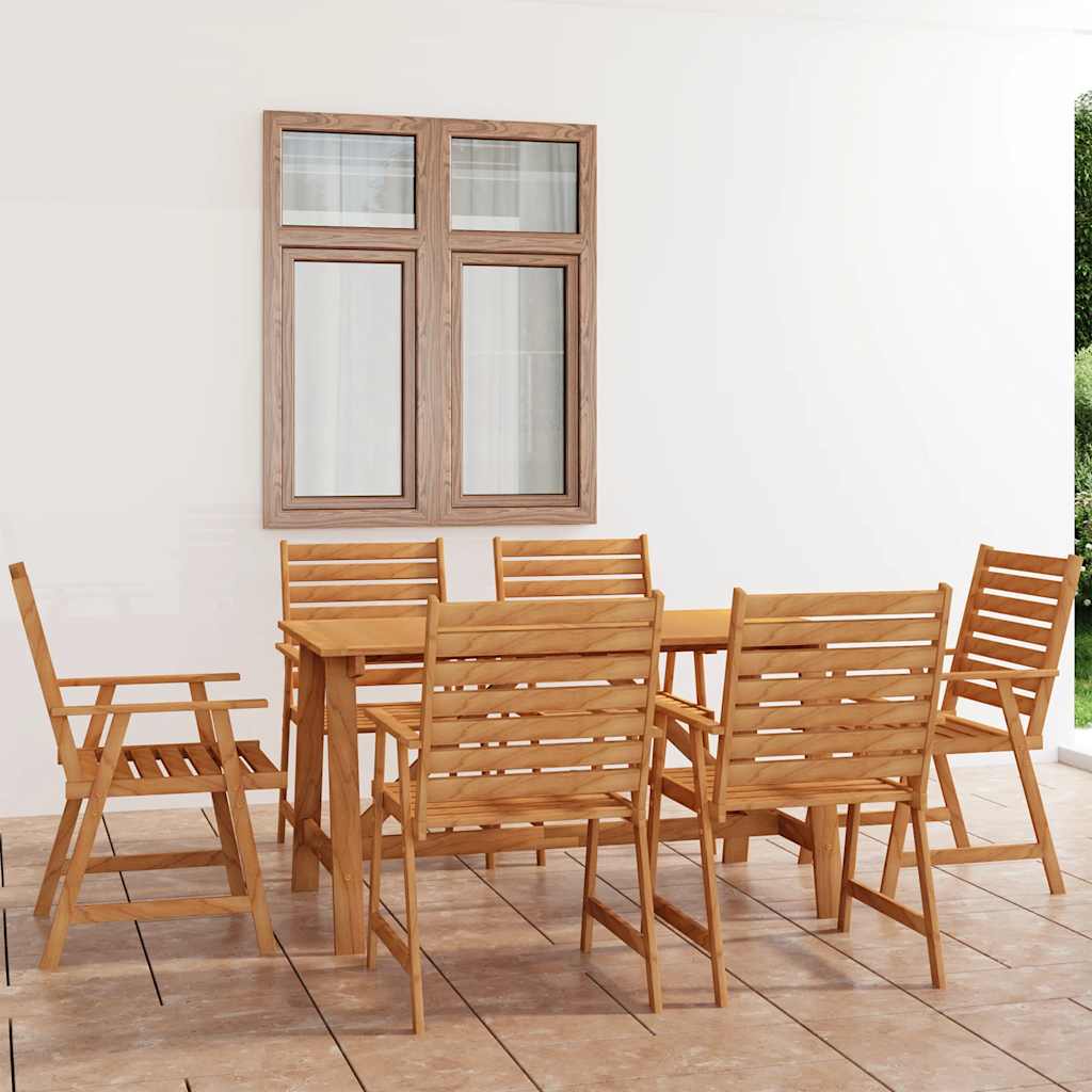7-tlg. Garten-Essgruppe Massivholz Akazie