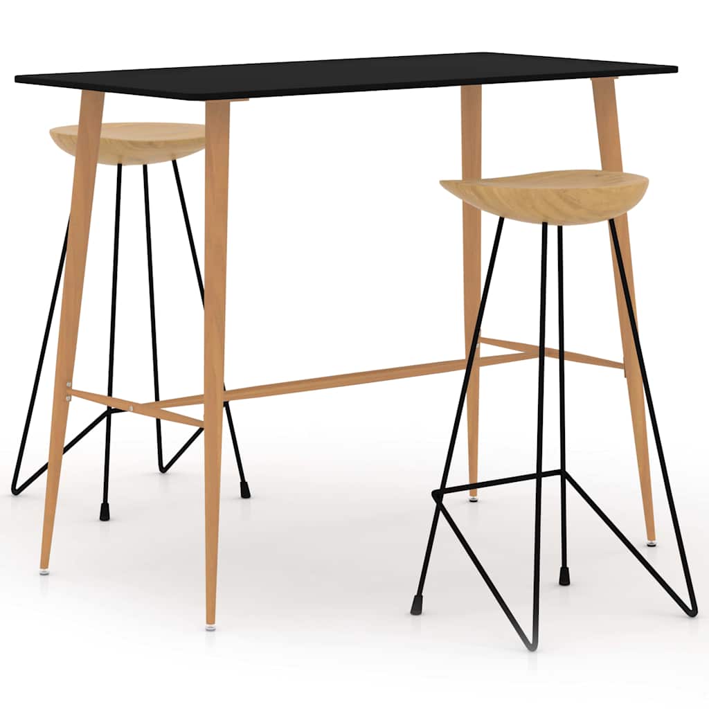 3-tlg. Bar-Set Schwarz