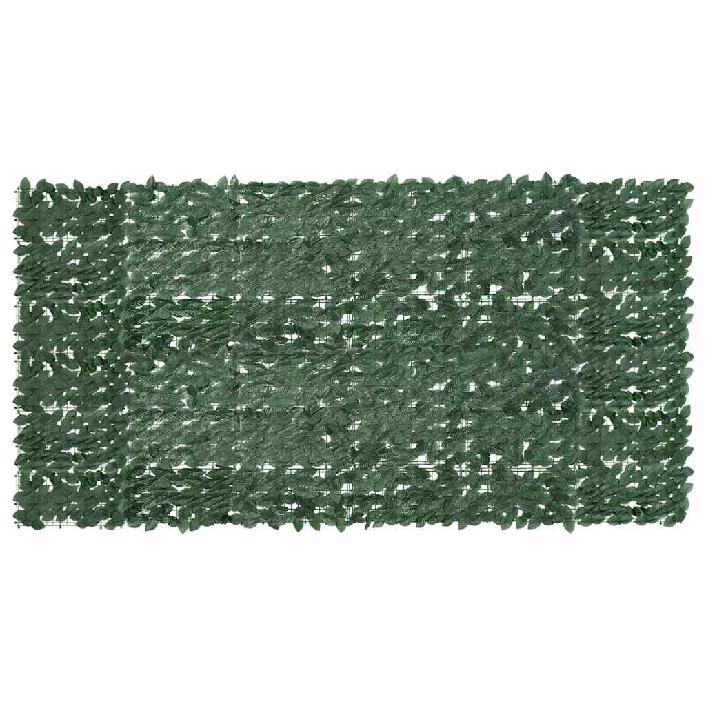 Balkon-Sichtschutz mit Dunkelgrünen Blättern 300x150 cm