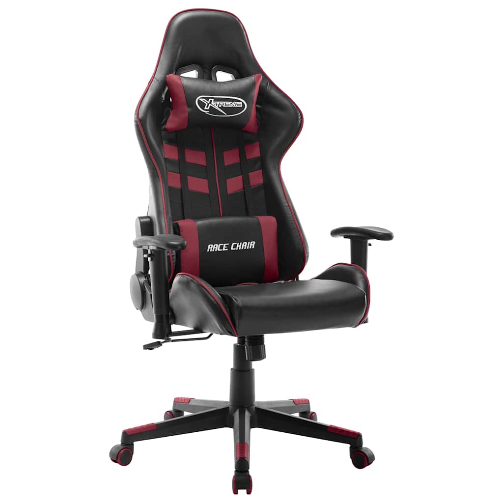 Gaming-Stuhl Schwarz und Weinrot Kunstleder
