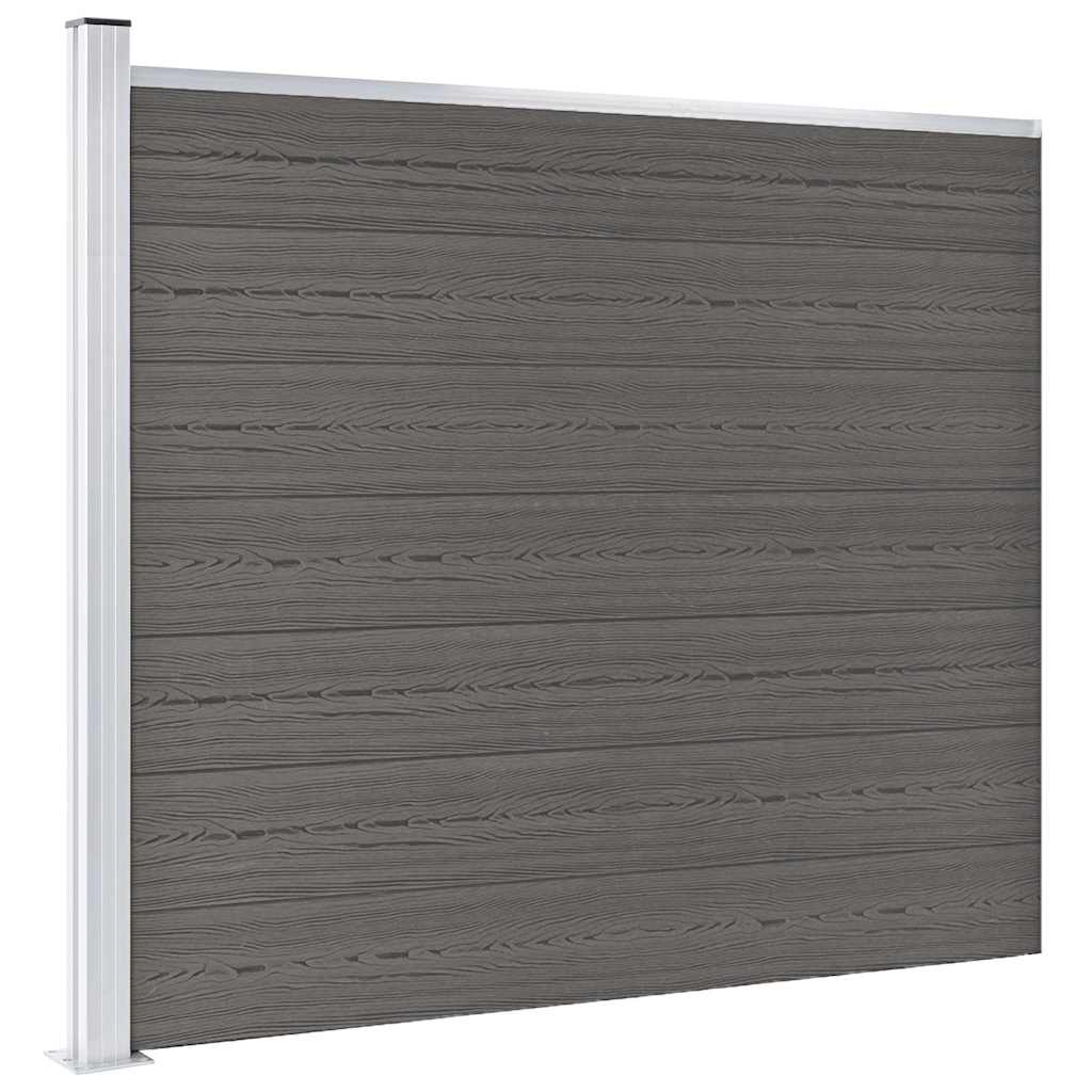 Zaunelement WPC 175x146 cm Grau
