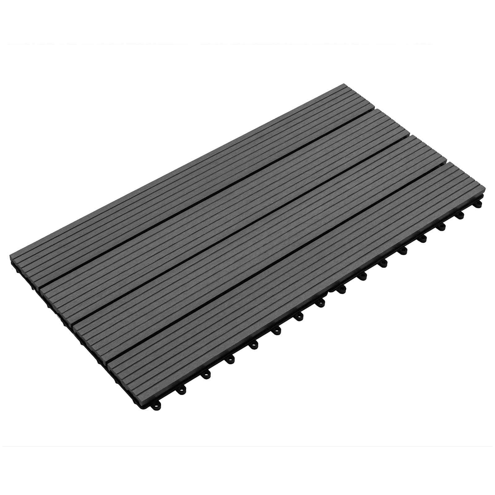 Terrassenfliese 6 Stk. Schwarz 60 x 30 cm WPC