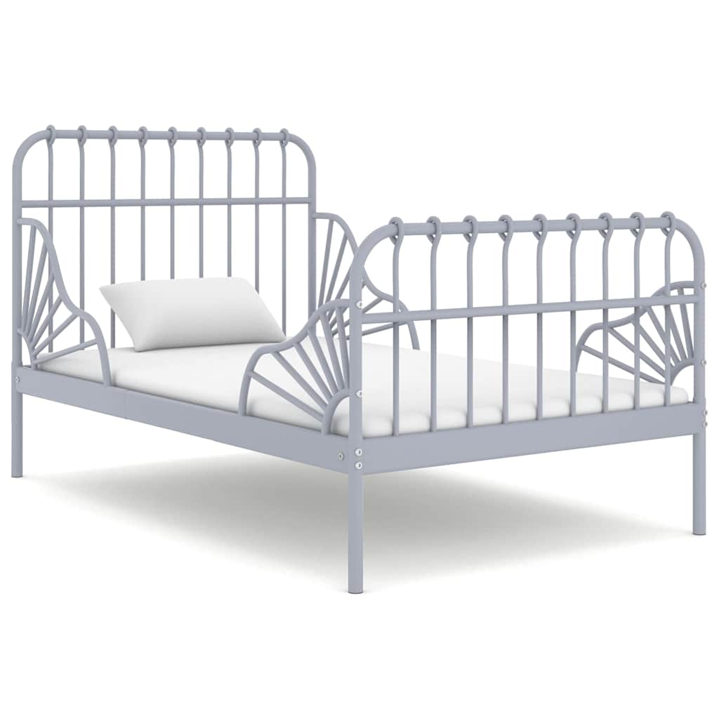 Ausziehbett Grau Metall 80x130/200 cm