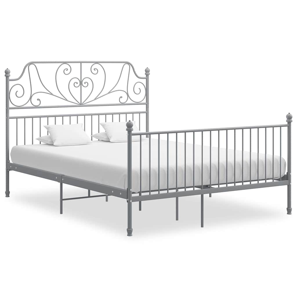 Bettgestell ohne Matratze Grau Metall 140×200 cm