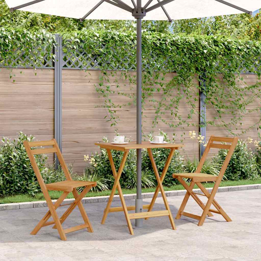 Klappbarer Gartentisch 60x60x75 cm Massivholz Akazie