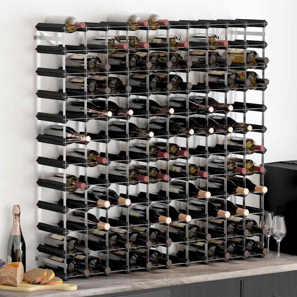 Weinregal für 120 Flaschen Schwarz Massivholz Kiefer