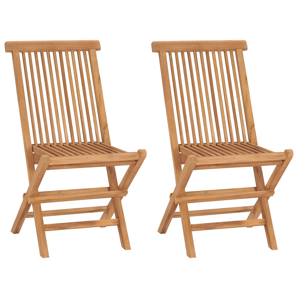 Klappstühle, 2 Stück, Massivholz Teakholz