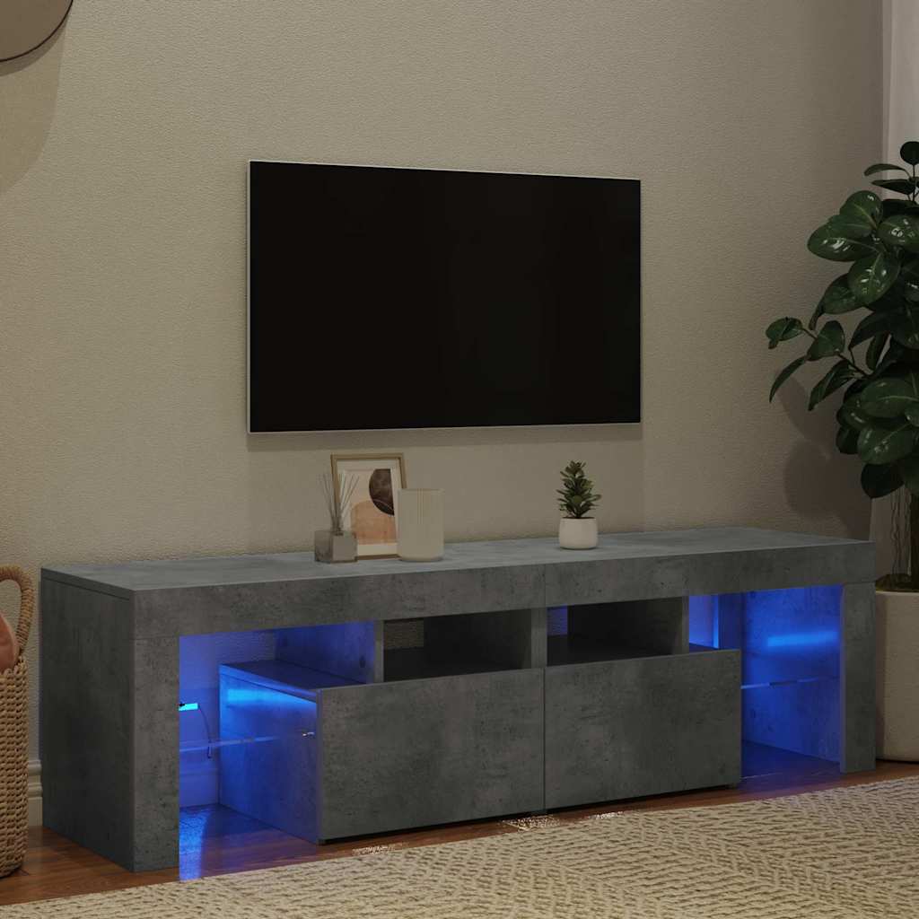 TV-Schrank mit LED-Beleuchtung Betongrau 140x36,5x40 cm