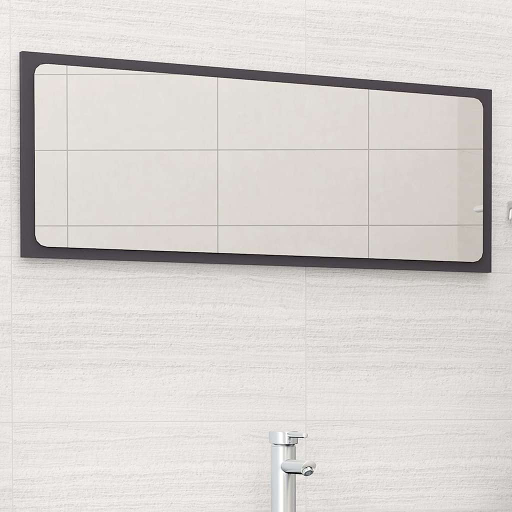 Badspiegel Grau 100x1,5x37 cm Holzwerkstoff