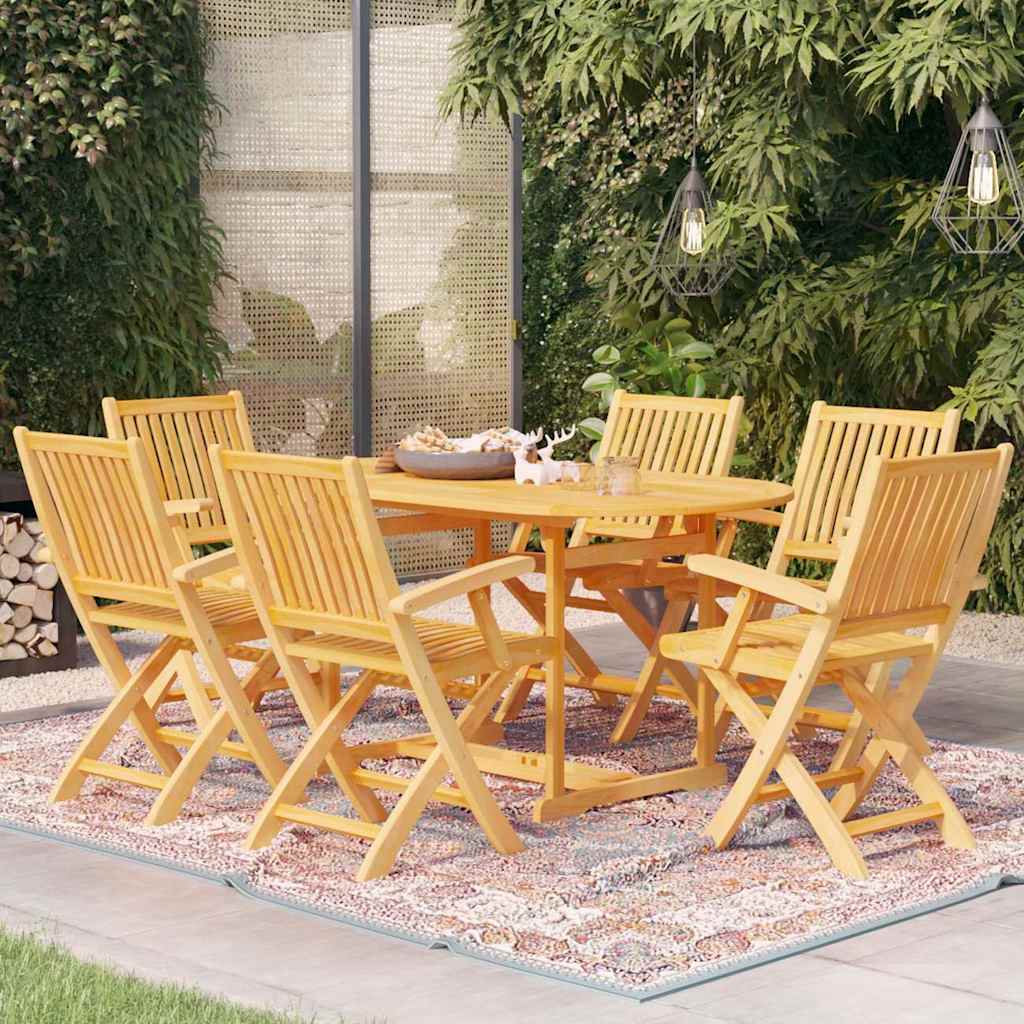 7-tlg. Garten-Essgruppe Massivholz Teak