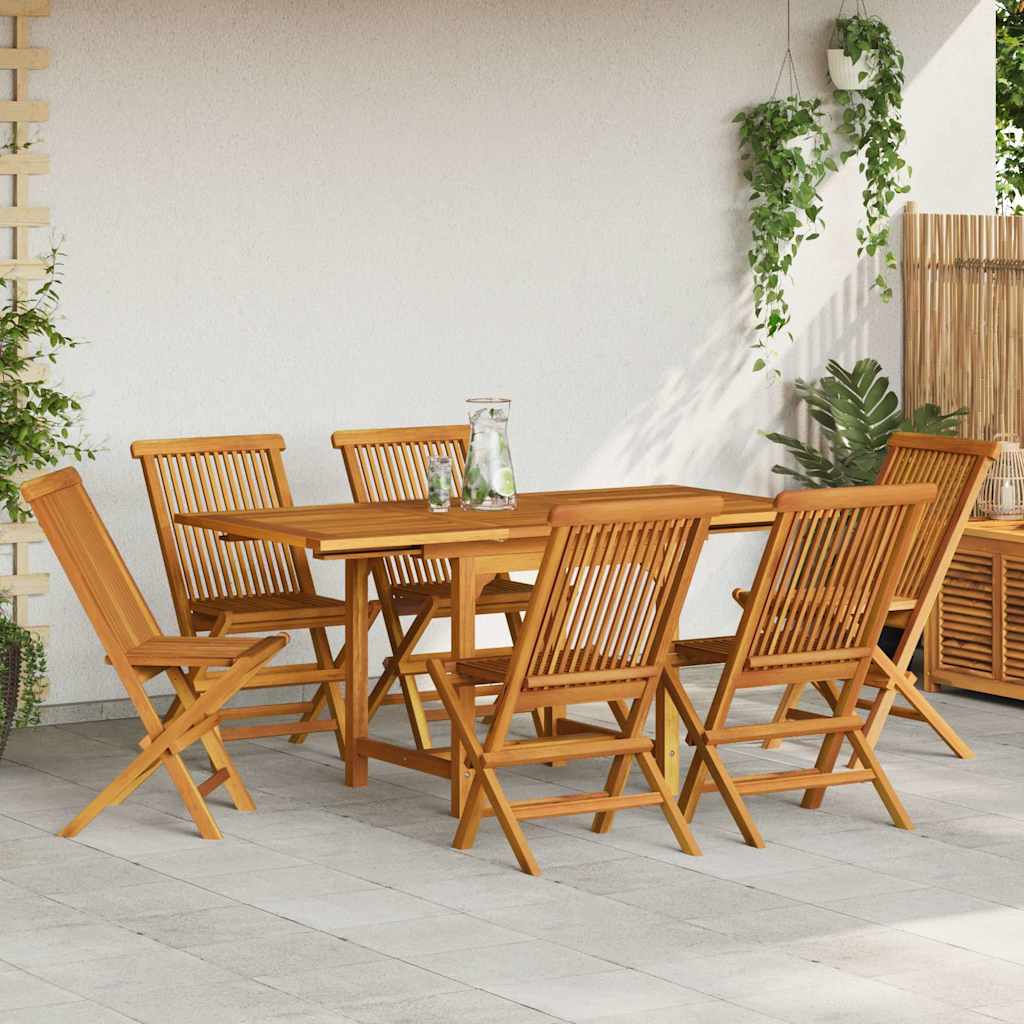 7-tlg. Garten-Essgruppe Massivholz Teak