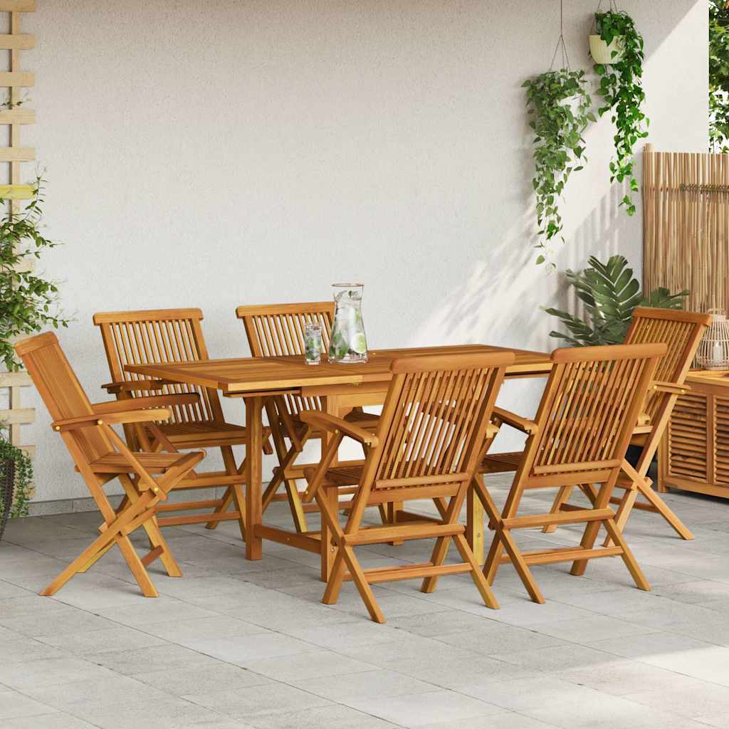 7-tlg. Garten-Essgruppe Massivholz Teak