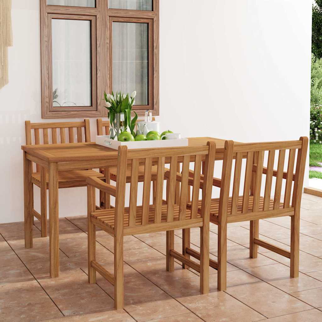 5-teiliges Garten-Ess-Set 180 x 90 cm Massivholz Teak