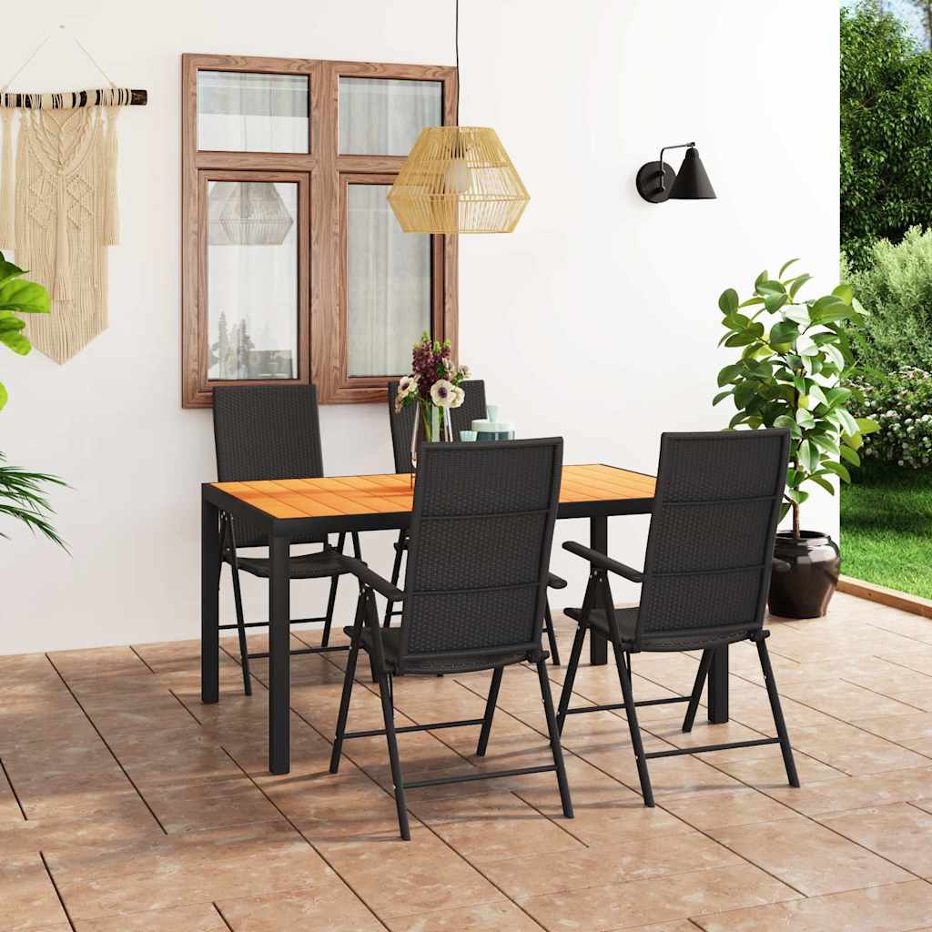 5-tlg. Garten-Essgruppe Schwarz und Braun