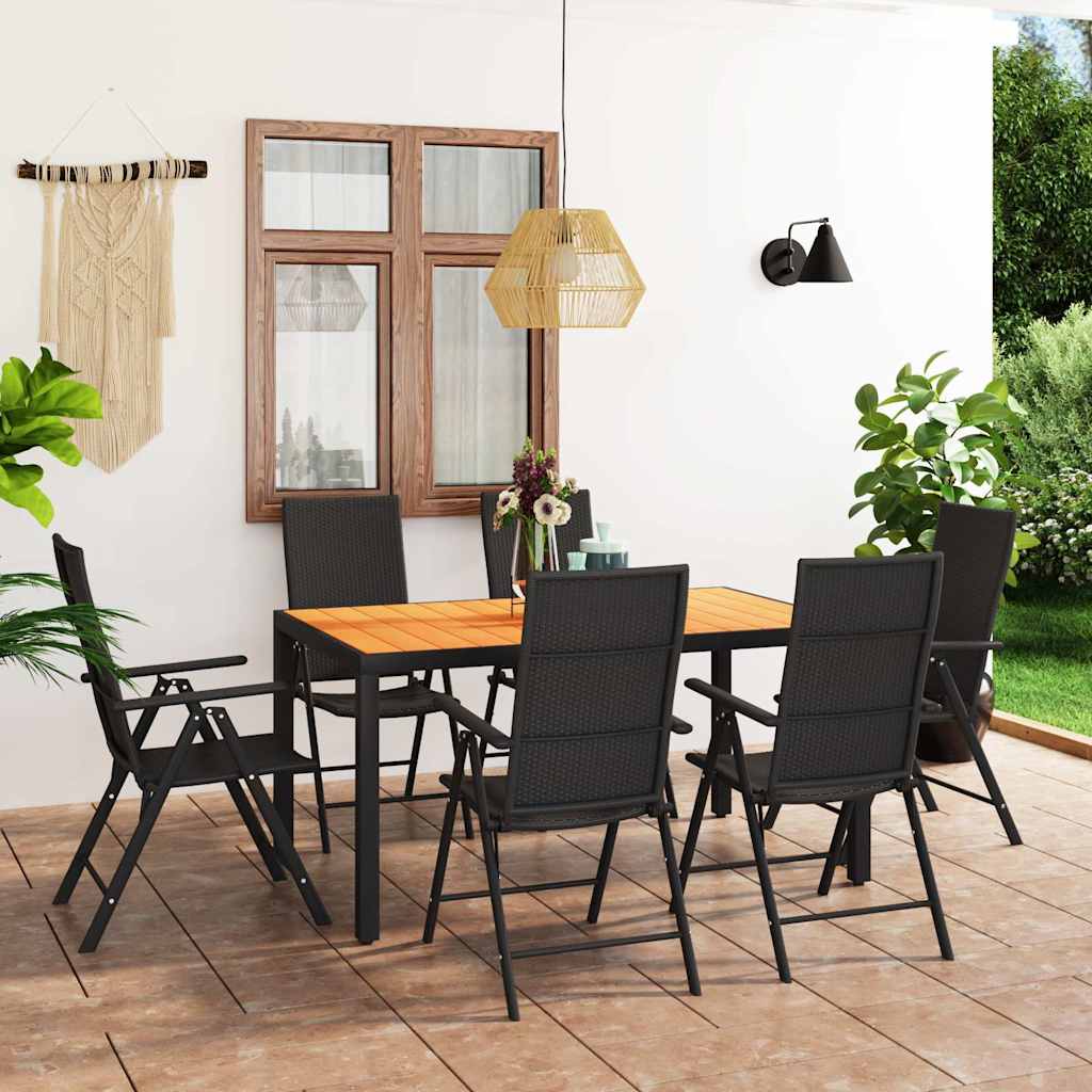 7-tlg. Garten-Essgruppe Schwarz und Braun