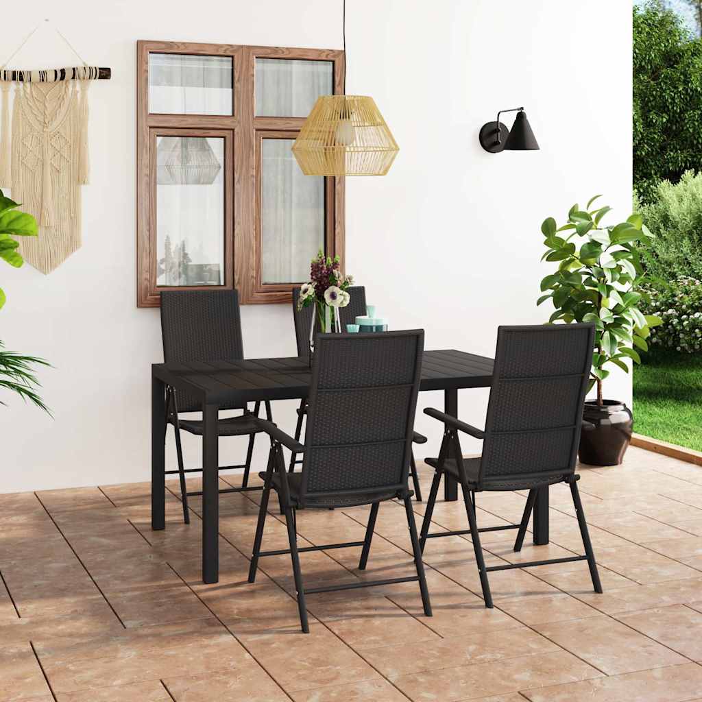 5-tlg. Garten-Essgruppe Schwarz