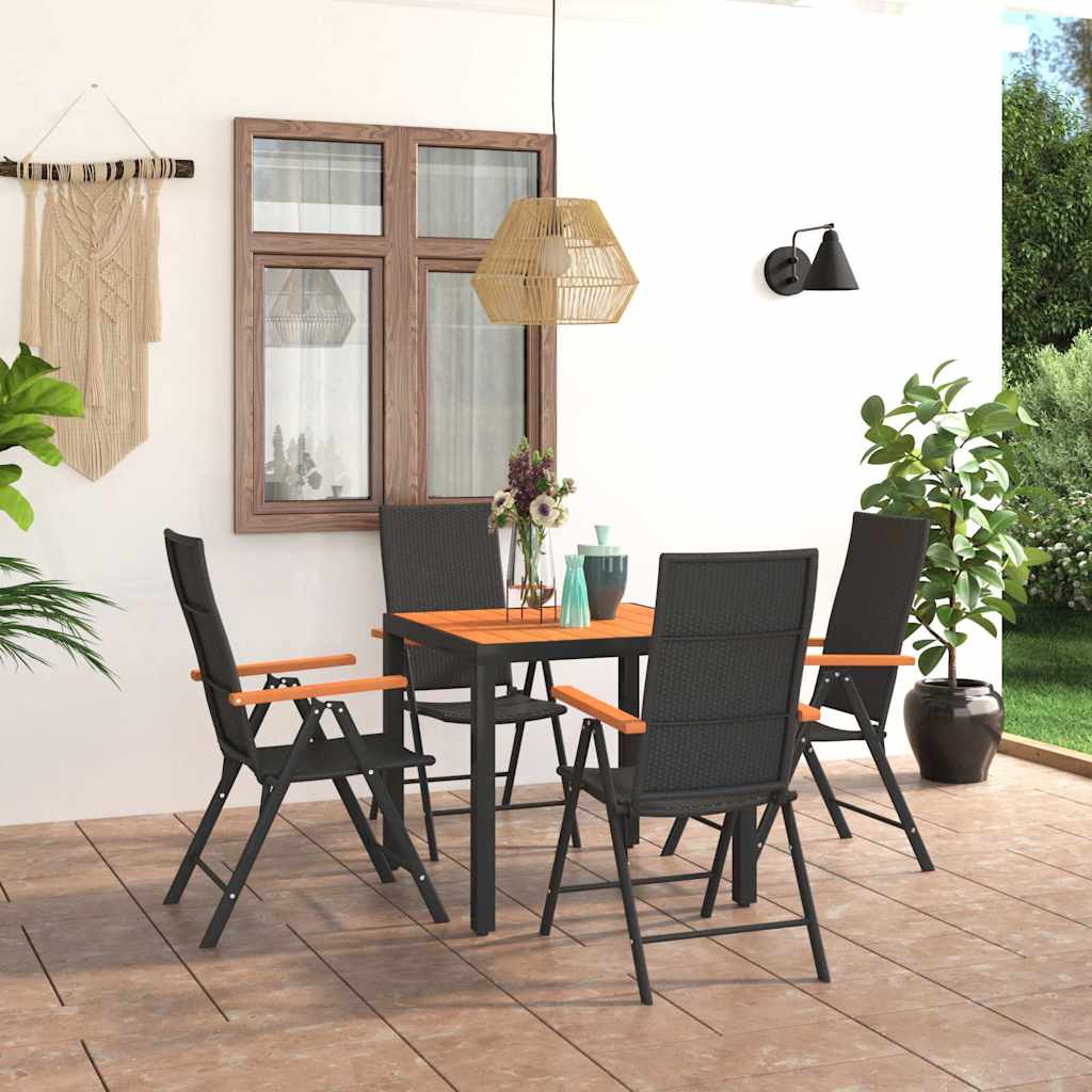 5-tlg. Garten-Essgruppe Schwarz und Braun