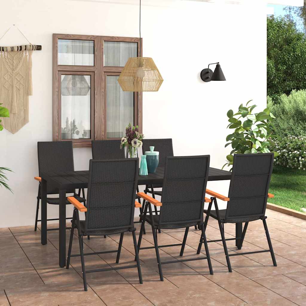7-tlg. Garten-Essgruppe Schwarz und Braun