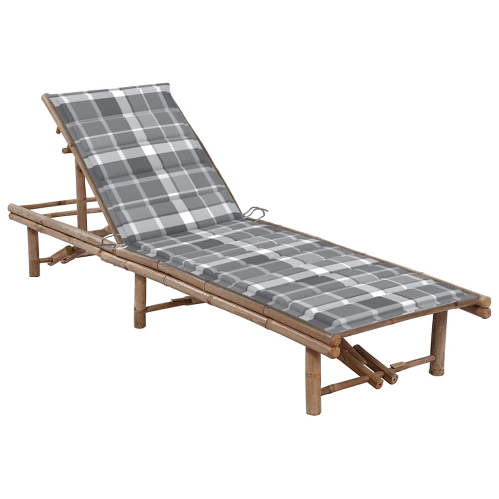 Garten-Sonnenliege mit Auflage Bambus