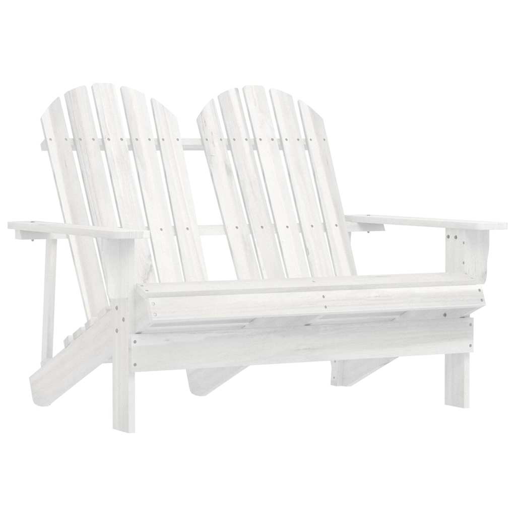 2-Sitzer Adirondack-Gartenbank Massivholz Tanne Weiß